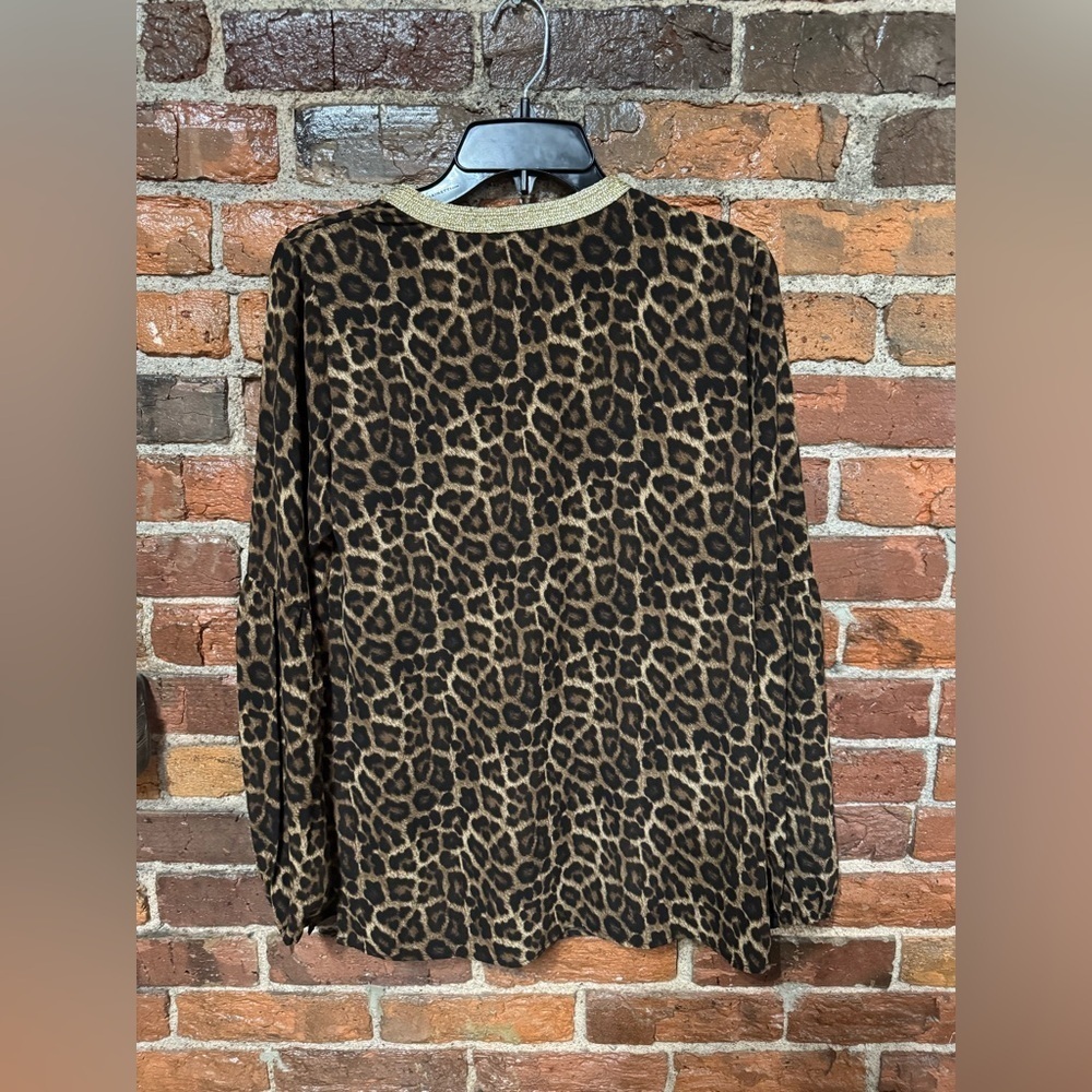 Michael Kors Brown Leopard Print Top EUC Size Small - Picture 5 of 5